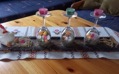 Poharas dekoráció a húsvéti asztalra